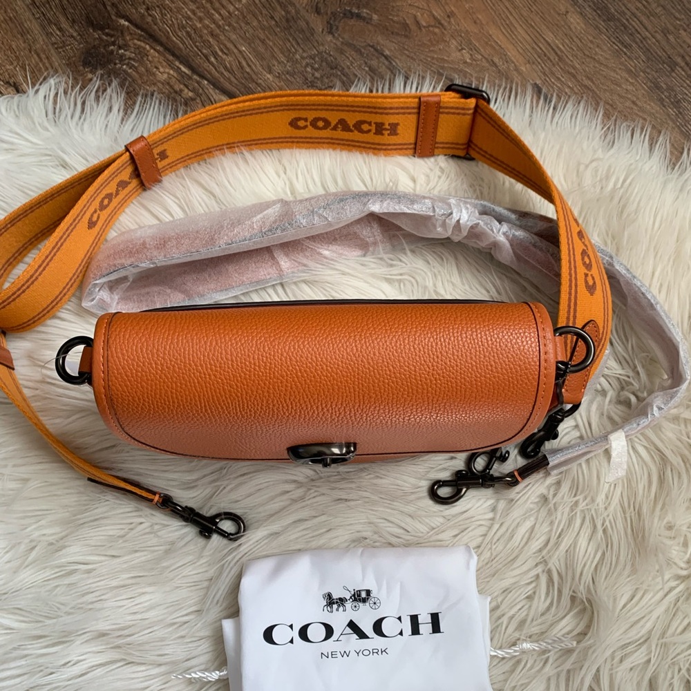 Coach Willow Saddle Bag With Leather And Web Straps - Picture 11 of 17